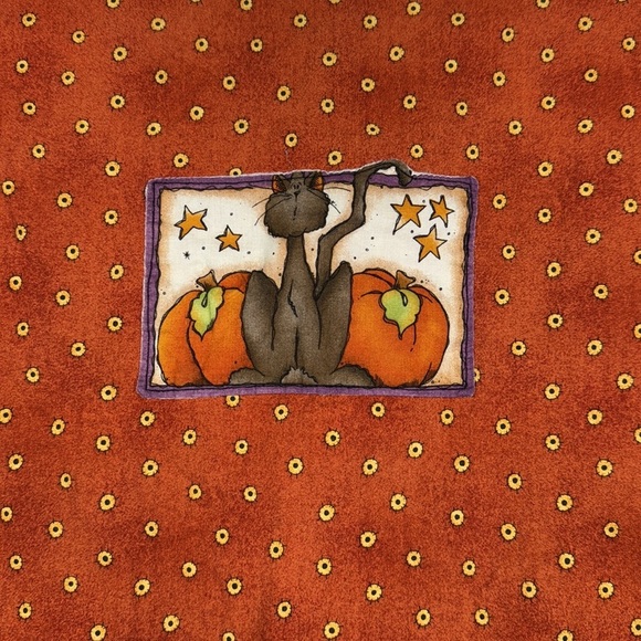 Halloween Pumpkin Witches and Cat Print Open Front Vest Women's M/L - Picture 4 of 4